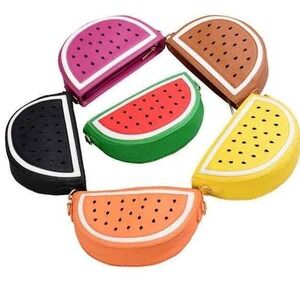 Mellow World Watermelon Crossbody Purse Bag Chains Zip Top Summer Picnic Pockets